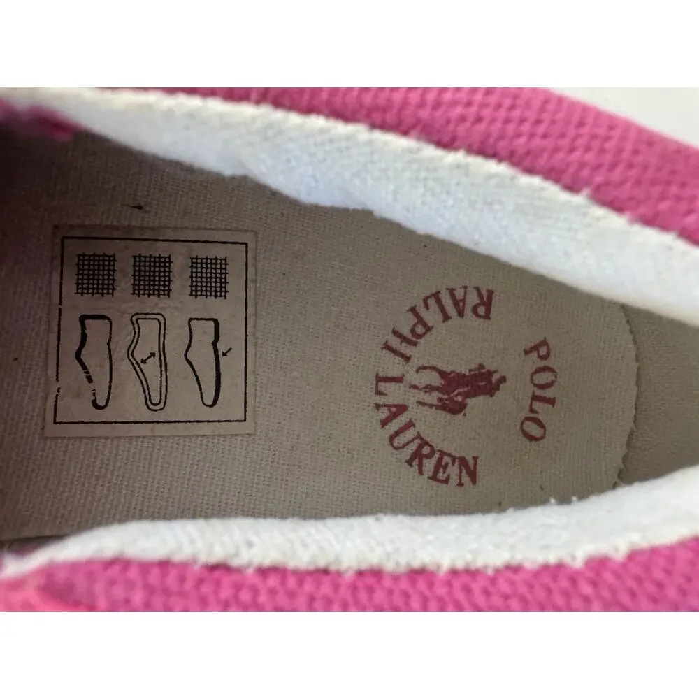 POLO RALPH LAUREN SLIP ON SNEAKERS Pink Canvas Toddler Size 9 Preppy #7336
